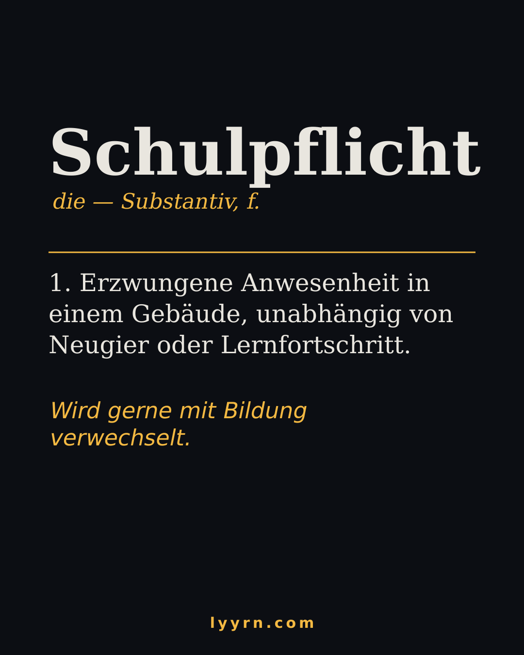 In fast allen Demokratien reicht längst Bildungspflicht. Deutschland bleibt beim Zwang. lyyrn.com